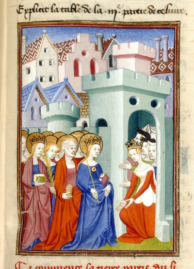 Giustizia, la Vergine e i Santi, MS Harley 4431, f.361r, Francia, c.1410-14 da French School
