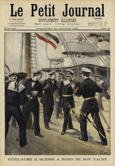 Kaiser Guglielmo II di Germania ferito a bordo del suo yacht, 1897 da French School