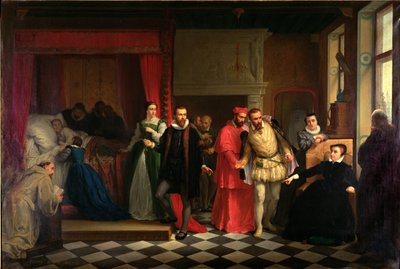 Re Francesco II sul Letto di Morte, 1865 da French School