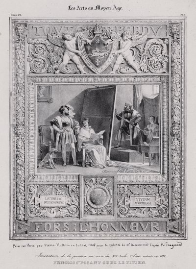 Re Francesco I di Francia che posa per il suo ritratto del pittore italiano Tiziano da French School