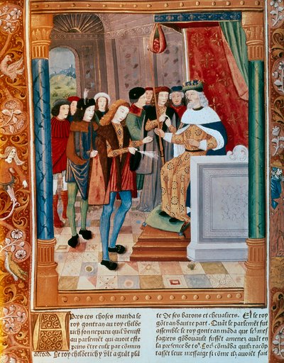 Re Gontrano I. Manoscritto miniato. XV secolo. da French School