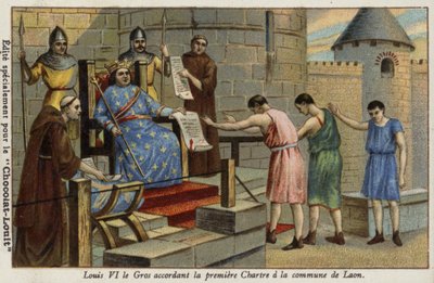 Re Luigi VI di Francia concede la prima carta alla città di Laon, 1128 da French School