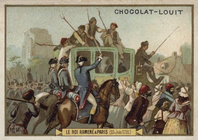 Il re Luigi XVI viene riportato a Parigi, Rivoluzione Francese, 25 giugno 1791 da French School