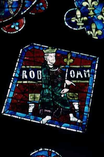 Re Roboham, (dettaglio) dalla finestra rosa nord, c.1223 da French School