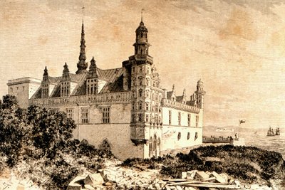 Castello di Kronborg, Hillerod, Danimarca, 1850, da La Tour du Monde, pubblicato a Parigi, 1860 da French School