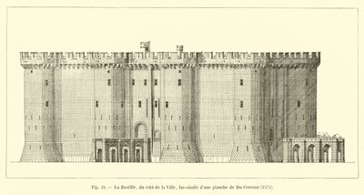 La Bastiglia, dal lato della Città, fac-simile di una tavola di Du Cerceau, 1575 da French School