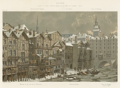 La Cité, tra il Pont Notre-Dame e il Pont au Change, 1650 da French School