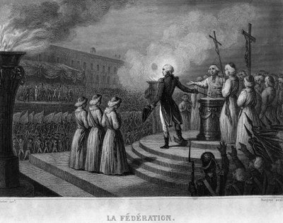 La Federazione (14 luglio 1790), anniversario della presa della Bastiglia: giuramento alla Costituzione - in 