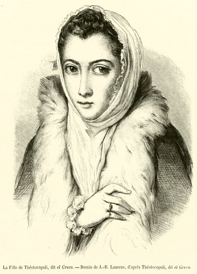 La figlia di Theotocopuli, detto el Greco (incisione) da French School