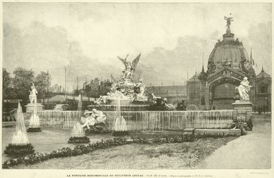 La Fontana Monumentale dello scultore Coutan, vista frontale, secondo la fotografia di M H-C Godefroy (incisione) da French School