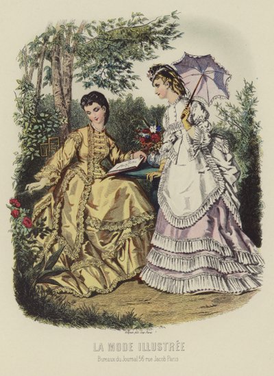 La Mode Illustree, due donne ben vestite da French School