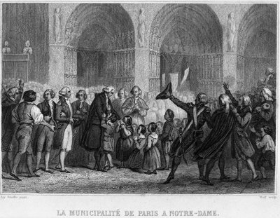 La Municipalità di Parigi a Notre-Dame - in "Rivoluzione francese" di Thiers. XIX secolo da French School
