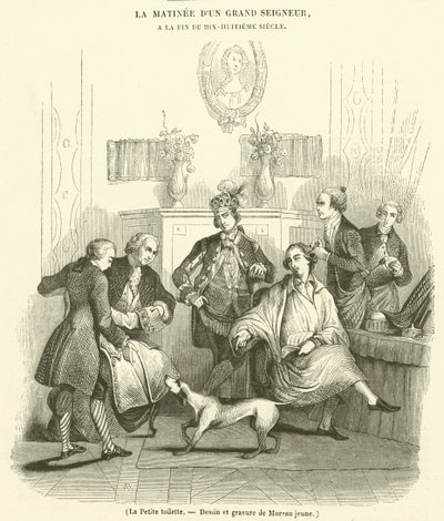 La Petite toilette (incisione) da French School