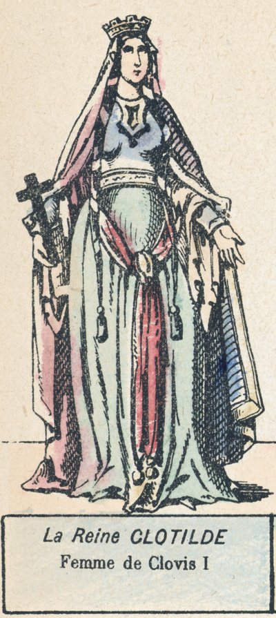 La regina Clotilde, moglie di Clodoveo I da French School