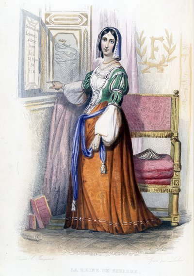 La Regina di Navarra (Margherita?) - in "Le Plutarque français", ed. Mennechet da French School