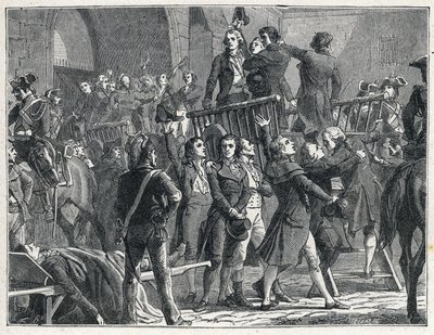 Il Terrore durante la Rivoluzione Francese: I Girondini condannati a morte partono per il patibolo cantando canzoni patriottiche da French School