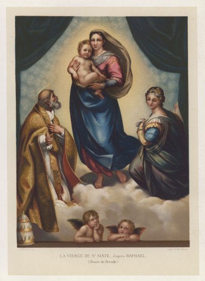 La Vergine di San Sisto, secondo Raffaello, Museo di Dresda da French School