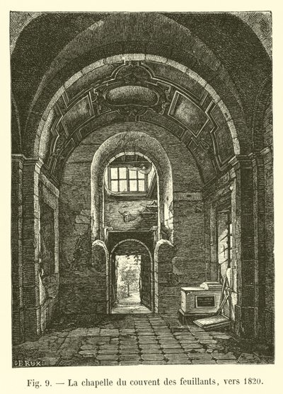 La cappella del convento dei Feuillants, verso il 1820 da French School