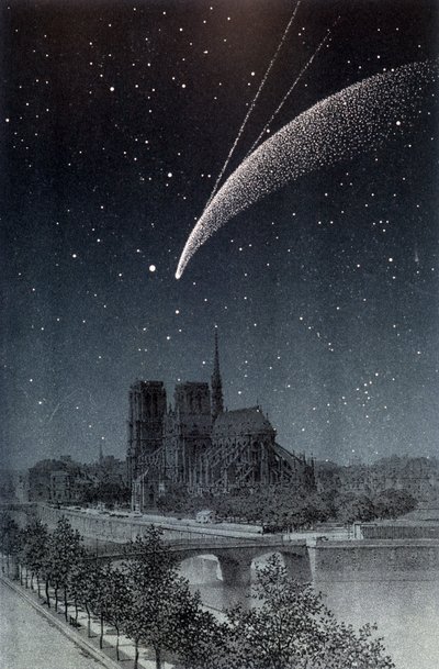 La cometa di Donati, vista a Parigi 04/10/1858 - in "Le Ciel" di Amédée Guillemin, Hachette, Parigi da French School