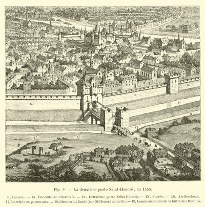 La seconda porta Saint-Honoré, nel 1450 da French School
