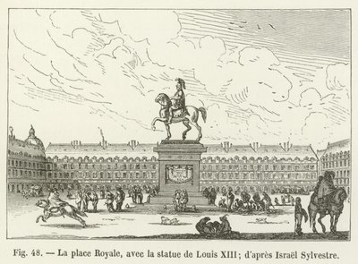 La place Royale, con la statua di Luigi XIII da French School