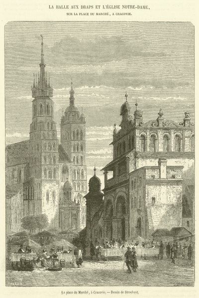 La piazza del Mercato, a Cracovia da French School