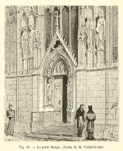 La porta Rossa, disegno di M Viollet-le-Duc da French School