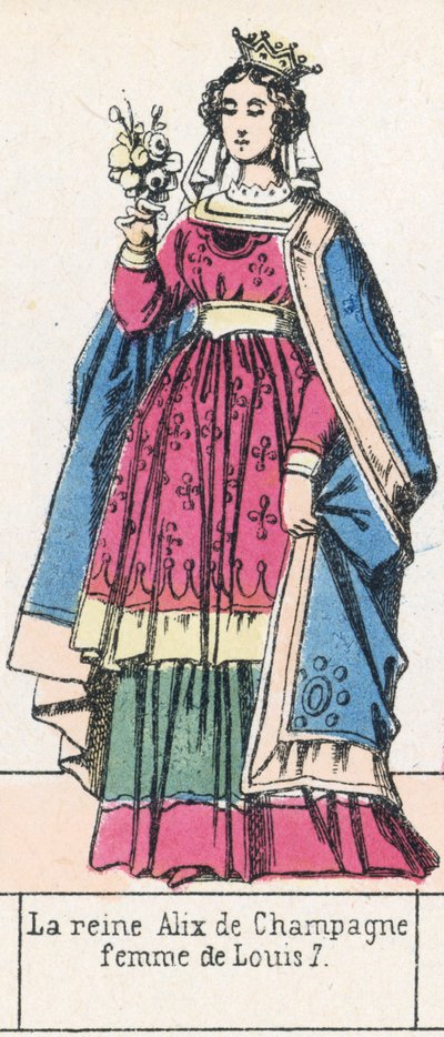 La regina Alix di Champagne, moglie di Luigi VII da French School