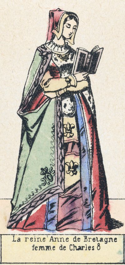 La regina Anna di Bretagna, moglie di Carlo VIII da French School