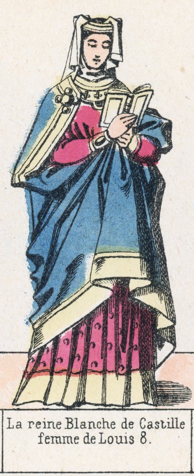 La regina Bianca di Castiglia, moglie di Luigi VIII da French School