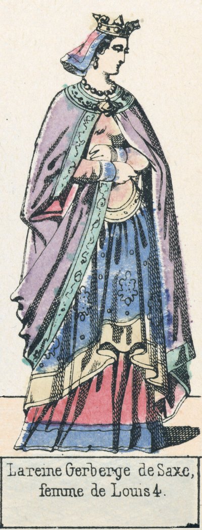 La regina Gerberga di Sassonia, moglie di Luigi IV da French School