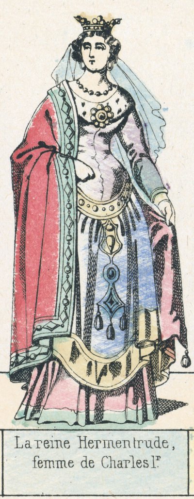 La regina Ermentrude, moglie di Carlo I da French School