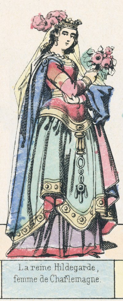 La regina Ildegarda, moglie di Carlo Magno da French School