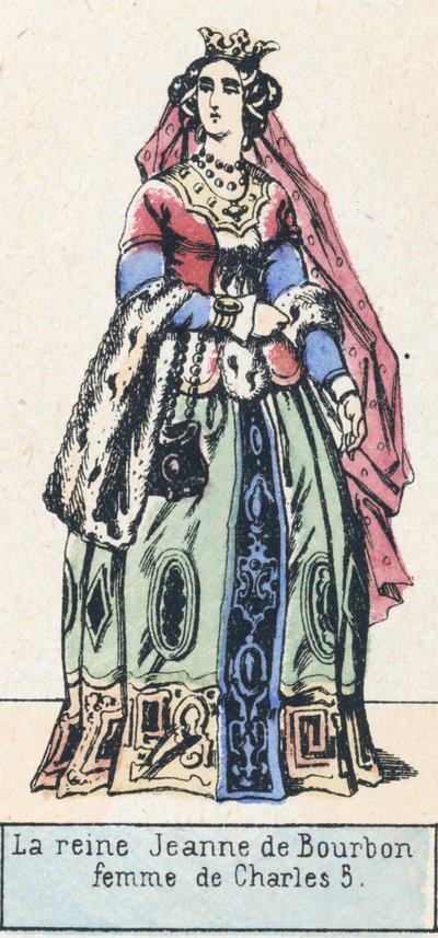 La regina Jeanne di Borbone, moglie di Carlo V da French School