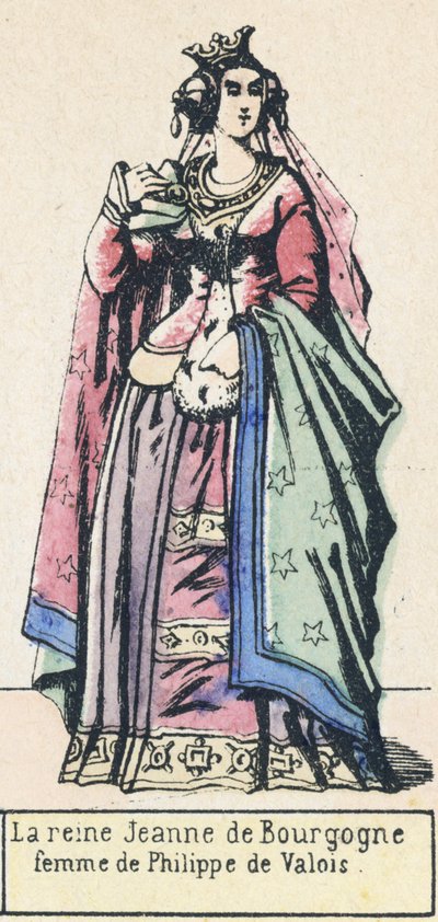 La regina Jeanne di Borgogna, moglie di Filippo di Valois da French School