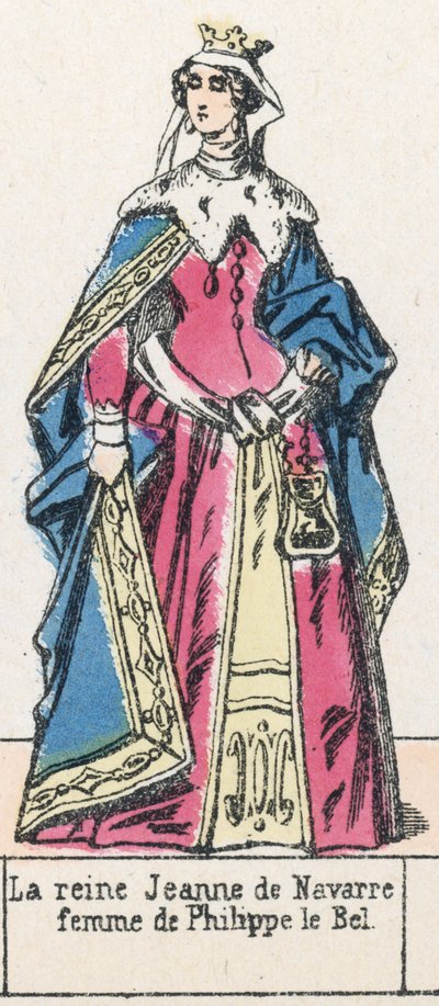 La regina Jeanne di Navarra, moglie di Filippo il Bello da French School