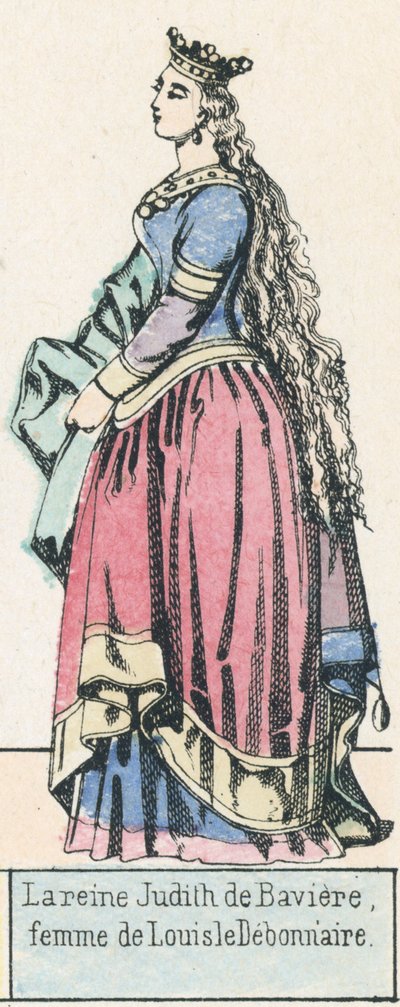 La regina Giuditta di Baviera, moglie di Luigi il Pio da French School
