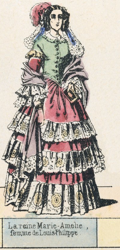 La regina Maria Amalia, moglie di Luigi Filippo da French School