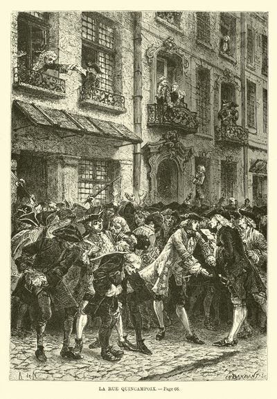 La rue Quincampoix da French School