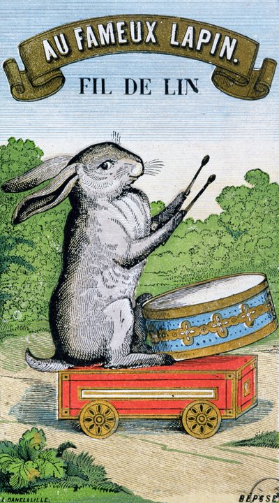 Etichetta per il marchio di filo di lino Au Fameux Lapin da French School