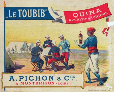Etichetta per le Toubib Aperitif e Vino Tonico, fine XIX secolo da French School