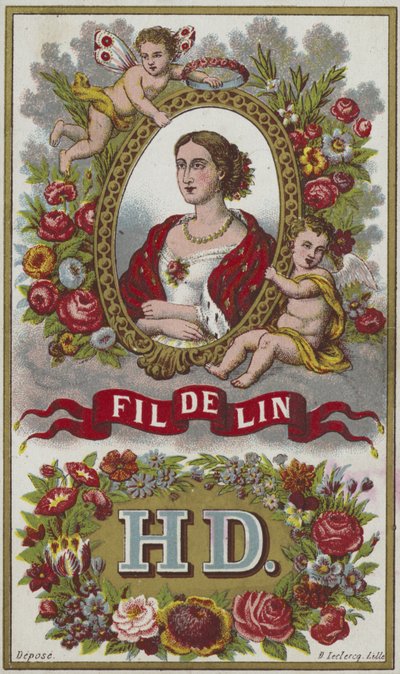 Etichetta per filo di lino da French School