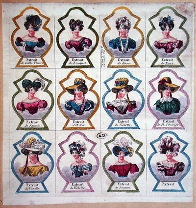 Etichette per profumi, c.1820 da French School