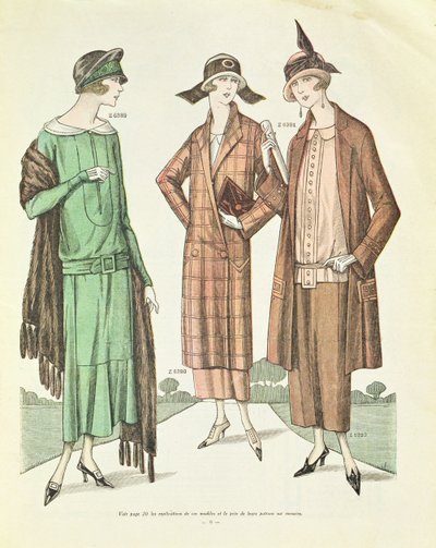 Moda femminile, illustrazione da La Veritable Mode Francaise de Paris, 1924 da French School