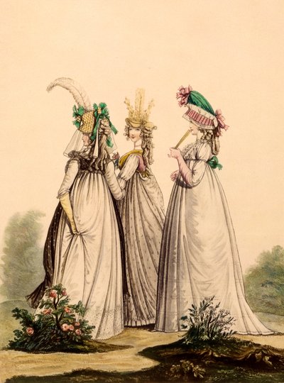 Signore in abiti da giorno - Modes Anglaises, 1795 da French School