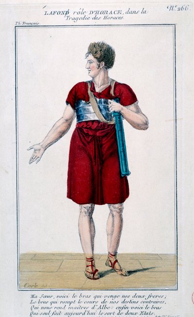 Lafon nel ruolo di Orazio nella tragedia di Orazio di Corneille (1640) da French School