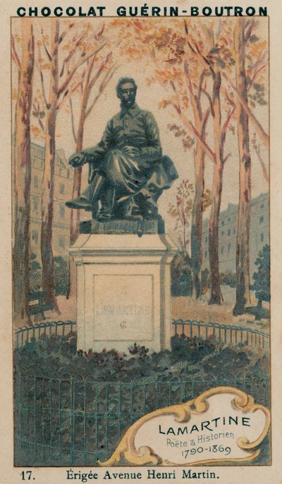 Lamartine, Poeta e Storico, 1790-1869, eretta Avenue Henri Martin da French School