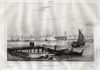Pontile del Lido di Venezia - Incisione da "Italy Picturesque" di M. de Norvins, Ch. Nodier 1834-1836 da French School