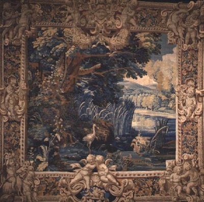 Paesaggio, Parigi, inizio XVII secolo (arazzo in lana e seta) da French School