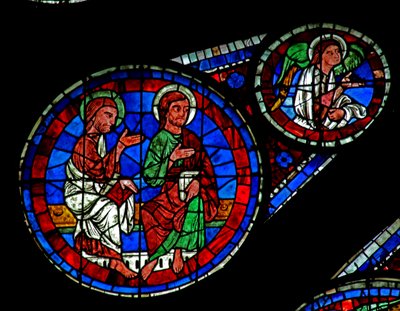Giudizio Universale: due apostoli e un angelo da French School